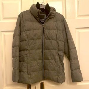 Weatherproof Women’s Quilted Puffy Jacket, Size XL. Heather Gray.